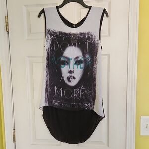 Chic Black and White Graphic Tank Top